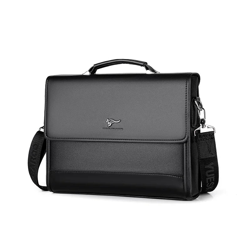 Stijlvolle PU Leren Heren Tote Laptoptas - Veelzijdige Business Schoudertas met Laptopcompartiment en Document Organizer voor 2025