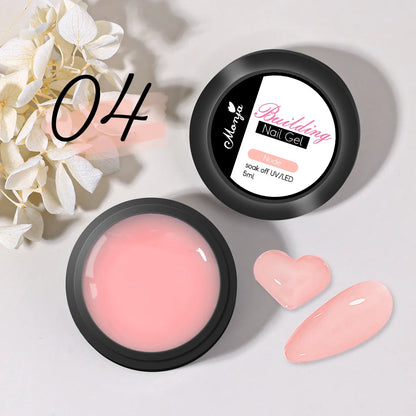 Vibrant Roze, Duidelijke en Witte Solide Builder Gel - Niet-Plakkerige 3D Sculptuur Nagelkunst Gel voor Mooie Hard Gel Verlengingen en DIY Creations