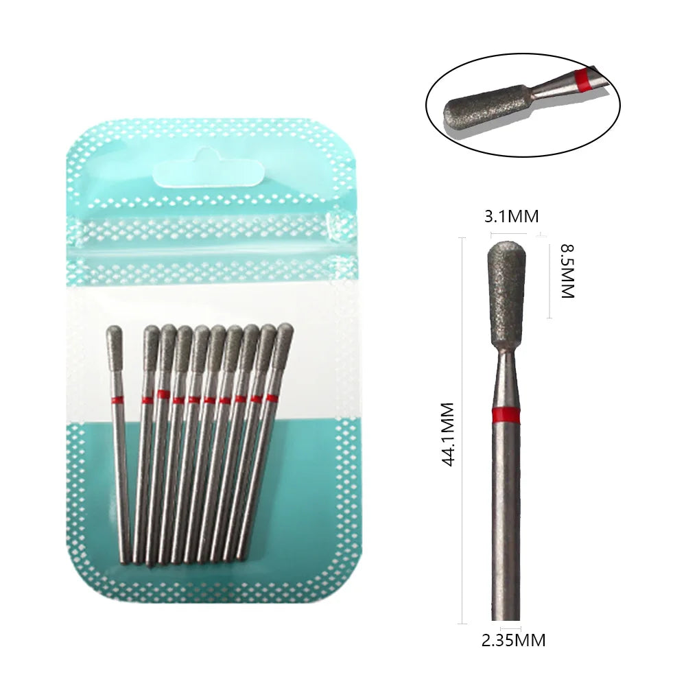 Ultimate 10-delige Diamanten Vijl Bit Set voor Perfecte Manicure & Pedicure met Elektrische Machine - Inclusief Borstel en Freesgereedschap