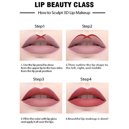 Vibrante 14-kleurige Nude Matte Lippenstift Pencil - Langdurig, Waterproof en Hoog Gepigmenteerde Lippenlijner voor Prachtige Lippenmake-up!