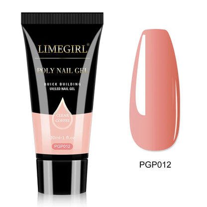 LIMEGIRL 30ml Glanzend Nageluitbreidingsgel - Kristal-Infused Acryl Poly UV Formule voor Snelle en Gemakkelijke Manicures!