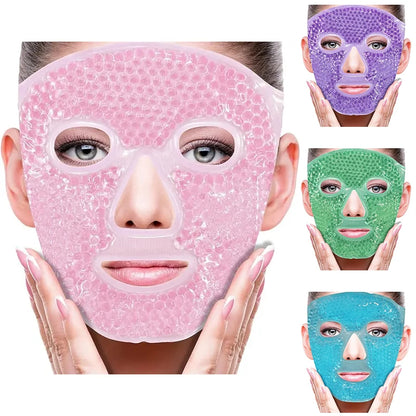 Revitalizeer Uw Ogen: Spa-kwaliteit Volledig Gezichts Warmte- en IJsmasker voor Oedeem en Donkere Kringen - Ideaal voor Ontspannende Slaap!