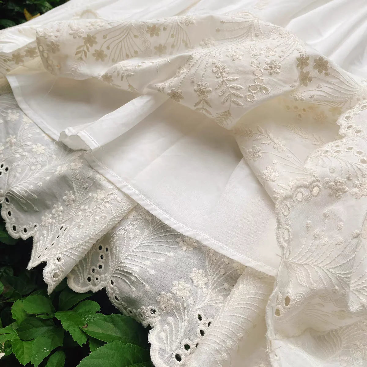 1 Yard White Cotton Jacquard Lace Fabric Baby Clothes Skirt Hem DIY Sewing Home Decoration