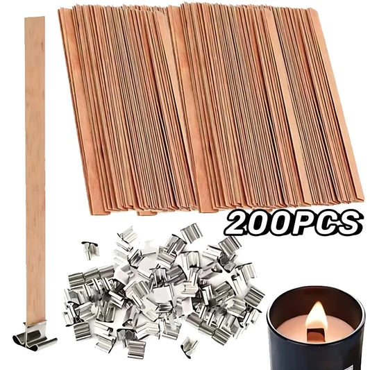 Wood Candle Wick with Clip for DIY Candles Soy Wax Supplies