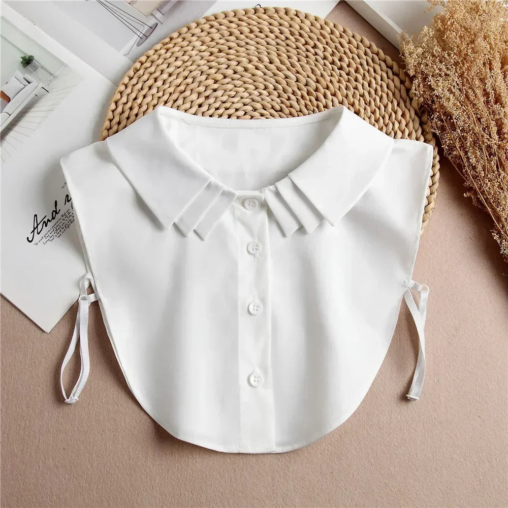 Chic 2024 Voorzijde Strik Witte Afneembare Kant Kraag voor Dames – Vintage Stijl Blouse Accessoire voor een Modebewuste Uiterlijk