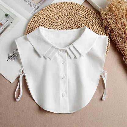 Chic 2024 Voorzijde Strik Witte Afneembare Kant Kraag voor Dames – Vintage Stijl Blouse Accessoire voor een Modebewuste Uiterlijk