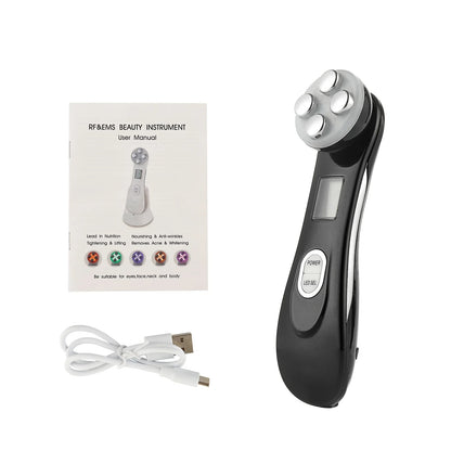 All-in-One RF Radiofrequentie EMS LED Schoonheidsapparaat voor Huidverstrakking, Lift en Rimpelbestrijding - Gezichtsmassager voor een Stralende Huid