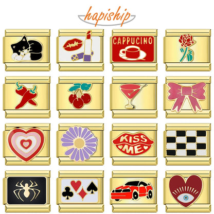 Charmante 9mm Daisy Hart Liefde Vlinder Mama Kat Motorfiets Olifant Charms voor je Unieke Armband - Perfect voor DIY Sieraad Creatie - DJ009
