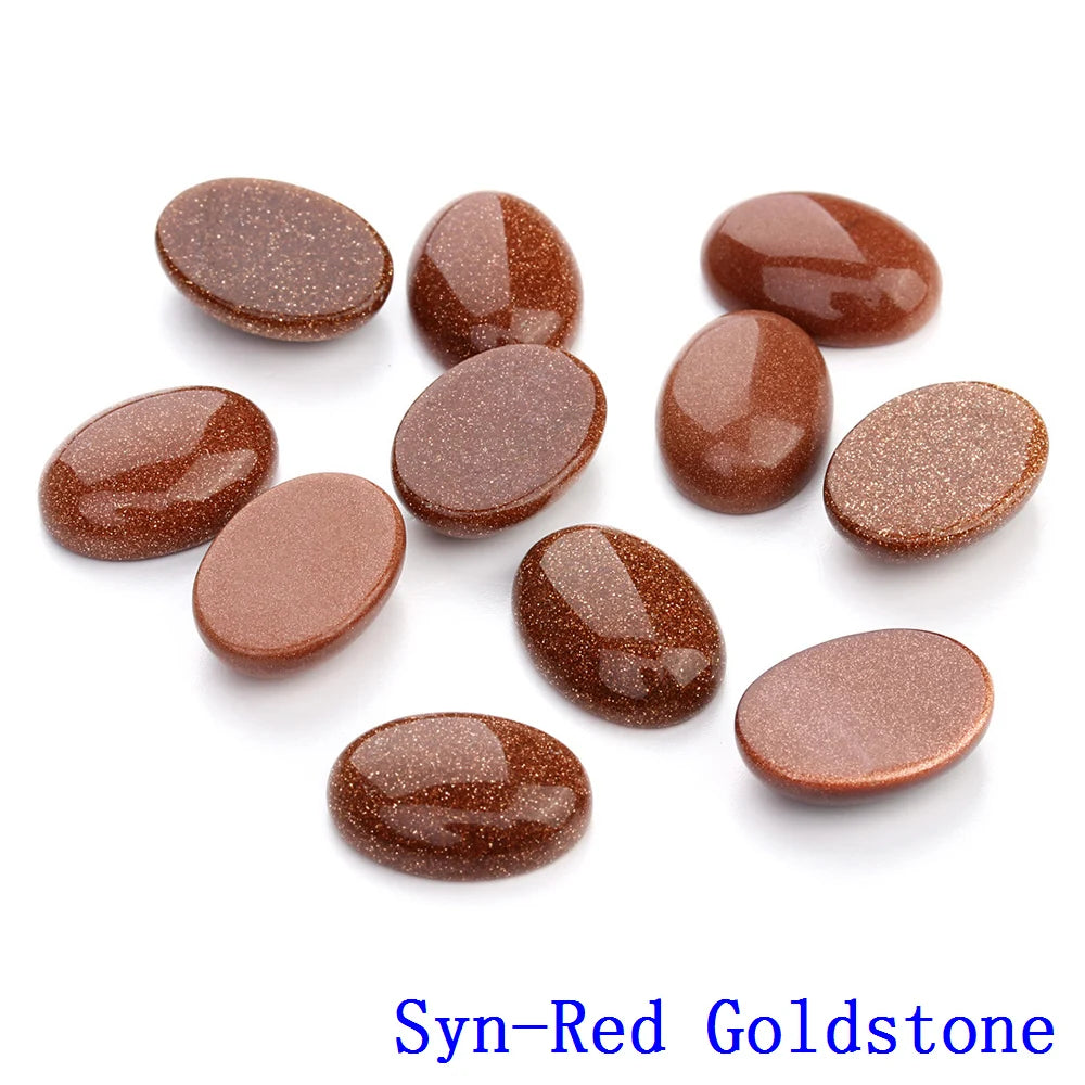 20pcs Natural Stone Oval Cabochons Flat Back Gemstones for Jewelry Making DIY Ring Pendant Earring Craft Supplies
