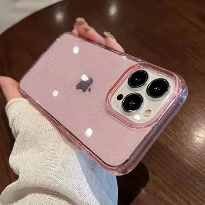 Glamoureuze Sprankelende Duidelijke Telefoonhoes voor iPhone 16, 15, 14, 13, 12, 11 Pro Max, X, XR, XS, 7, 8 Plus - Schokbestendig en Strak Zacht Hoesje