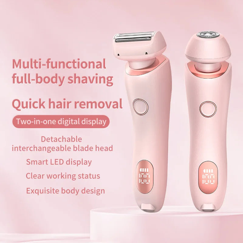Veelzijdige 2-in-1 Elektrische Scheermes voor Dames - Waterdichte Damesrazor voor Probleemloze Harenverwijdering onder de Armen, Bikinilijn en Benen - Draagbare & Pijnloze Trimmer voor Elke Gelegenheid!