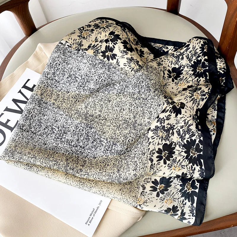 Chique 2023 Zijden Nek Sjaal met Elegante Paardenprint voor Vrouwen - Veelzijdige Vierkante Haarwraps, Foulards en Bandana Opties