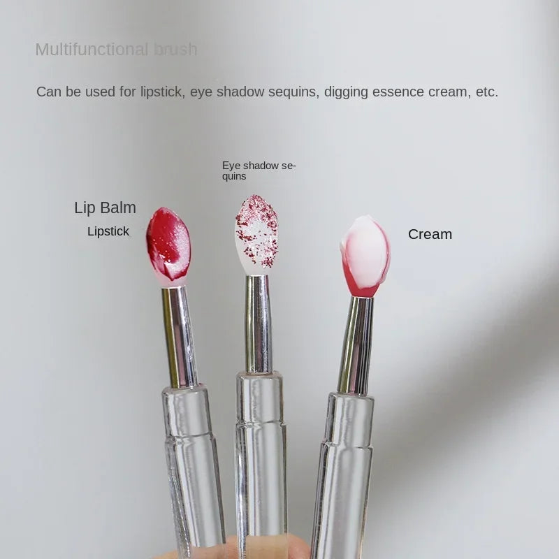 Veelzijdige Draagbare Siliconen Lippenborstel Set - 1/3/5PCS met Beschermende Hoes voor Moeiteloze Toepassing van Lippenbalsem, Lippenstift en Lipgloss!