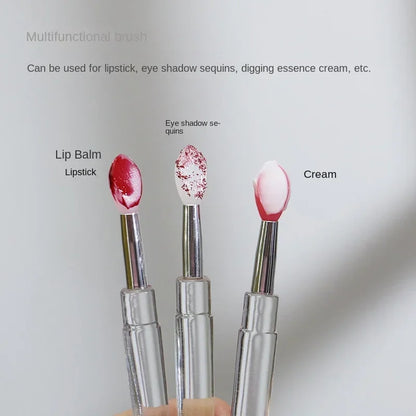 Veelzijdige Draagbare Siliconen Lippenborstel Set - 1/3/5PCS met Beschermende Hoes voor Moeiteloze Toepassing van Lippenbalsem, Lippenstift en Lipgloss!