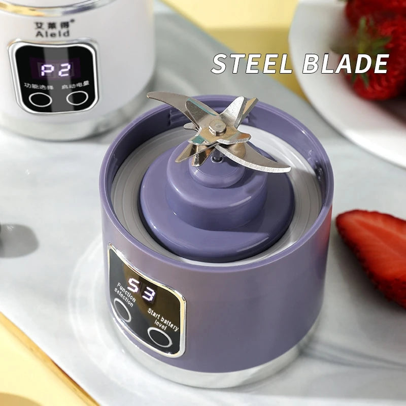 Veelzijdige 450ml Fruit Juicer: 8 Bladen, 3 Snelheidsinstellingen, USB Oplaadbare Draagbare Blender voor Smoothies en IJs Vermahlen!