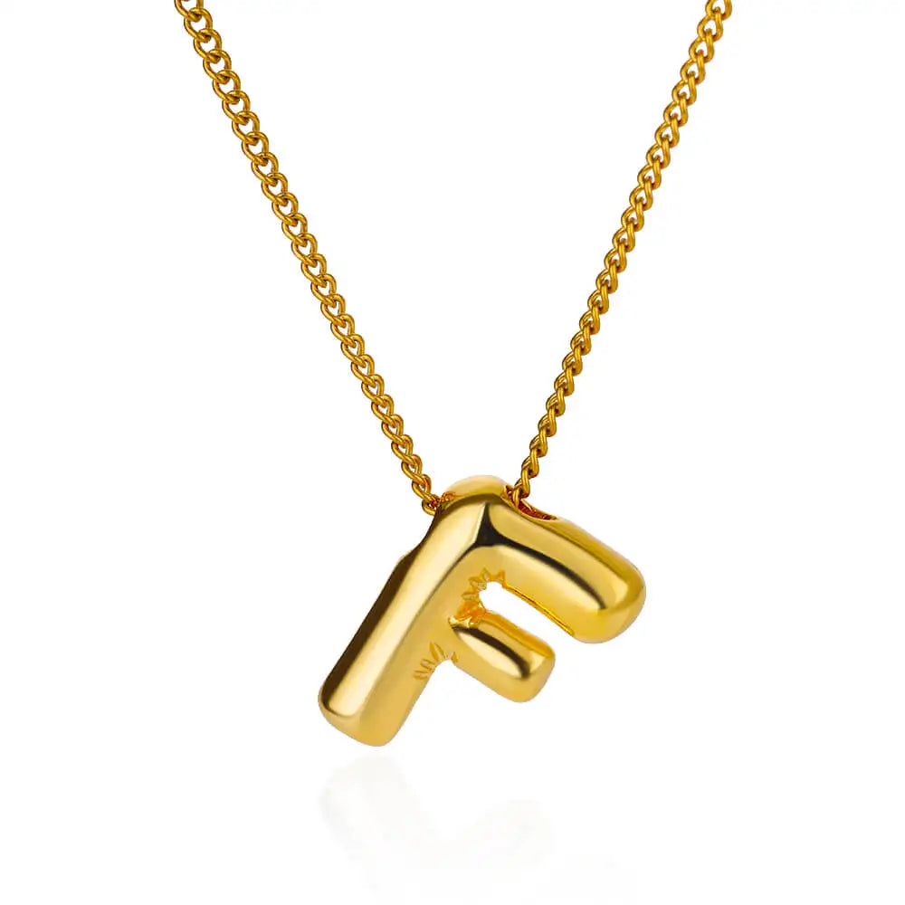 Stijlvolle Chunky Initial Hangertjes Kettingen voor Vrouwen - Gouden RVS A tot Z Bedels, Waterdichte Sieraden Perfect als Verjaardagscadeaus!