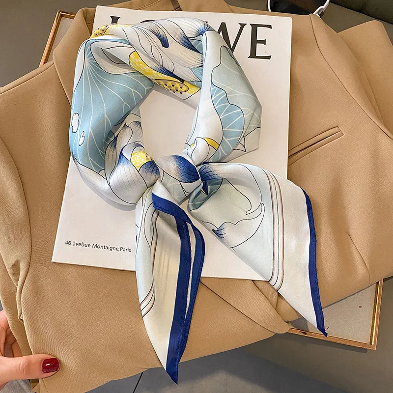 Chique 2023 Zijden Nek Sjaal met Elegante Paardenprint voor Vrouwen - Veelzijdige Vierkante Haarwraps, Foulards en Bandana Opties