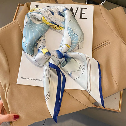 Chique 2023 Zijden Nek Sjaal met Elegante Paardenprint voor Vrouwen - Veelzijdige Vierkante Haarwraps, Foulards en Bandana Opties