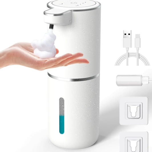 Slimme Touchless Schuimzeepdispenser - 380ml, 4 Instelbare Niveaus, USB Oplaadbaar, Muurbevestiging voor Moeiteloze Hygiëne in Badkamer en Keuken