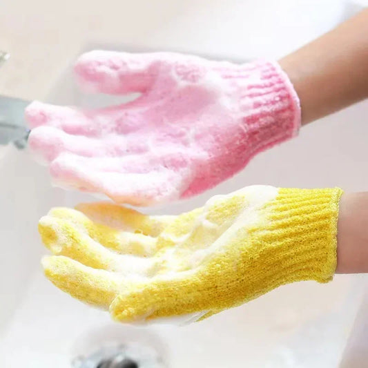 Verwen uzelf in luxe: Zachte exfoliërende badhandschoenen en rugschrobber set voor een verfrissende douche-ervaring thuis of in het hotel