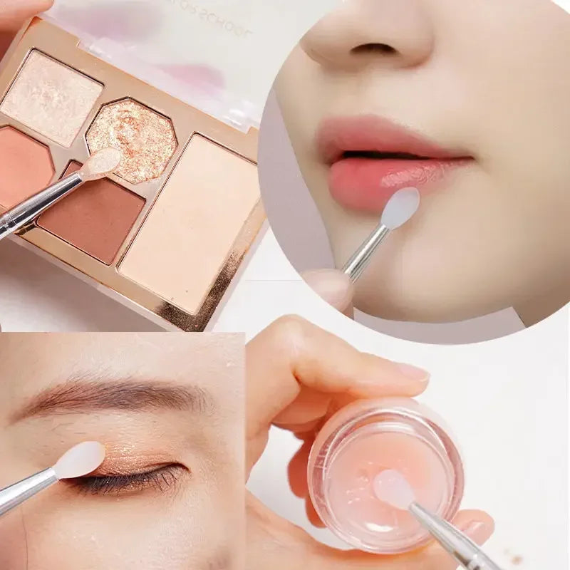Veelzijdige Draagbare Siliconen Lippenborstel Set - 1/3/5PCS met Beschermende Hoes voor Moeiteloze Toepassing van Lippenbalsem, Lippenstift en Lipgloss!