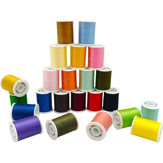 Kit fil couture polyester 30 couleurs avec aiguilles et enfile-aiguilles couture main DIY