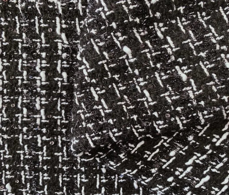 Wool Tweed Fabric Plaid Woven Tweed for Coat Dress Sewing Autumn Winter DIY Clothing Fabric