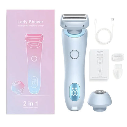 Veelzijdige 2-in-1 Elektrische Scheermes voor Dames - Waterdichte Damesrazor voor Probleemloze Harenverwijdering onder de Armen, Bikinilijn en Benen - Draagbare & Pijnloze Trimmer voor Elke Gelegenheid!