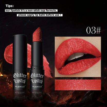 Ongelooflijke 7-Kleur Glitter Lippenstift: Hydraterend, Sprankelende Glans met Niet-Plakkende Formule voor een Gedurfde Metalen Afwerking