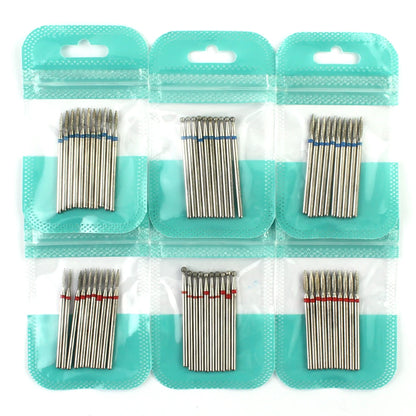 Ultimate 10-delige Diamanten Vijl Bit Set voor Perfecte Manicure & Pedicure met Elektrische Machine - Inclusief Borstel en Freesgereedschap