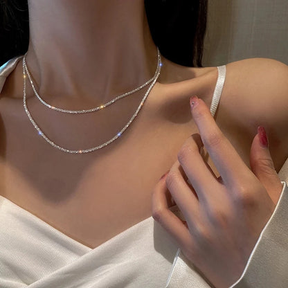 Adembenemende Sprankelende Halsketting voor Dames - Elegante Sleutelbeen Choker Mode Sieraden Perfect voor Trouwen, Feesten en Verjaardagscadeaus