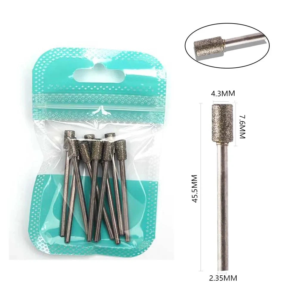 Ultimate 10-delige Diamanten Vijl Bit Set voor Perfecte Manicure & Pedicure met Elektrische Machine - Inclusief Borstel en Freesgereedschap