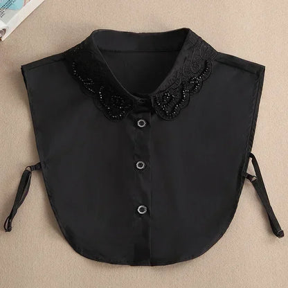 Chic 2024 Voorzijde Strik Witte Afneembare Kant Kraag voor Dames – Vintage Stijl Blouse Accessoire voor een Modebewuste Uiterlijk