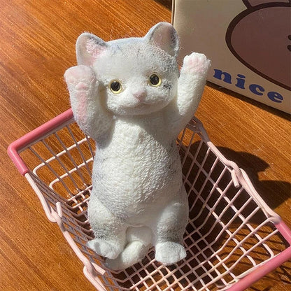 Schattige Jumbo Kitty Kat Taba Siliconen Pluche Speelgoed - Handgemaakte Squeeze Mochi voor Stressverlichting & Ontspanning - Perfect Cadeau voor Kattenliefhebbers!