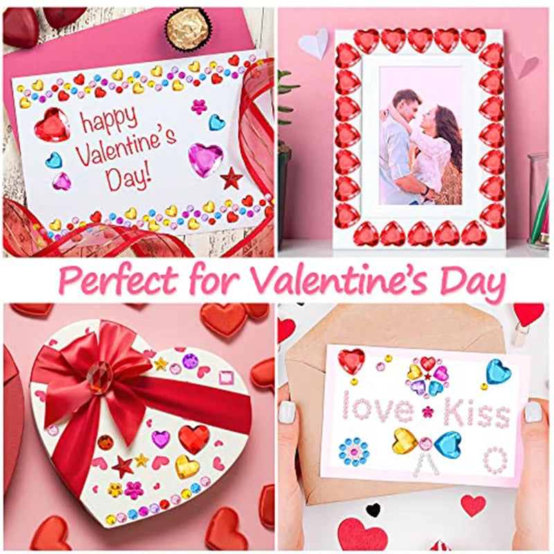 Self Adhesive Gem Stickers 5 Sheets Bling Rhinestones for Crafts Face Makeup Reward Charts Scrapbooking DIY Decor