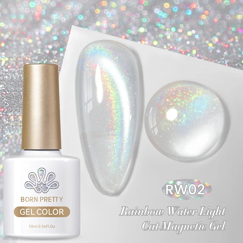 Betoverende Zilveren Maanlicht Kat Magnetische Gel Nagellak - Witte Licht Sprankelende Glitter, Semi- Permanente Nagellak (10ml)