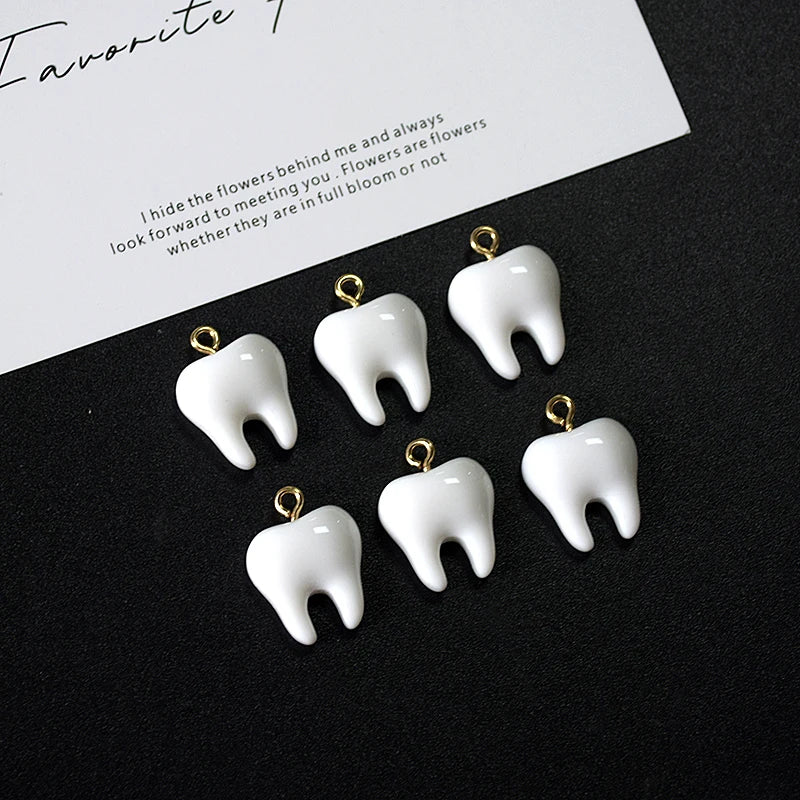 Cute Tooth Charms Resin Pendants for Jewelry Making DIY Earrings Necklaces Bracelets Craft Supplies