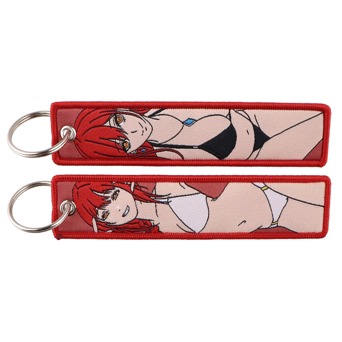 Stijlvolle Japanse Anime Geborduurde Sleutelhangers – Perfecte Sleuteltags voor Motorfietsen, Auto's en Rugzakken – Trendy Sleutelhanger Cadeaus voor Vrienden!
