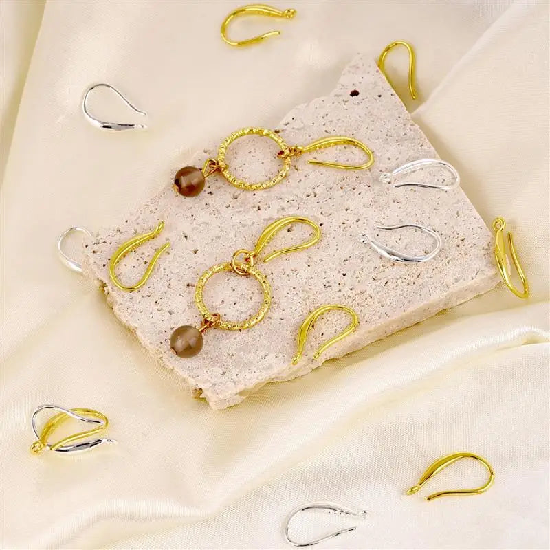 Ohrring Haken glatt 20 Stück vergoldet versilbert Ohrhaken für DIY Schmuckherstellung