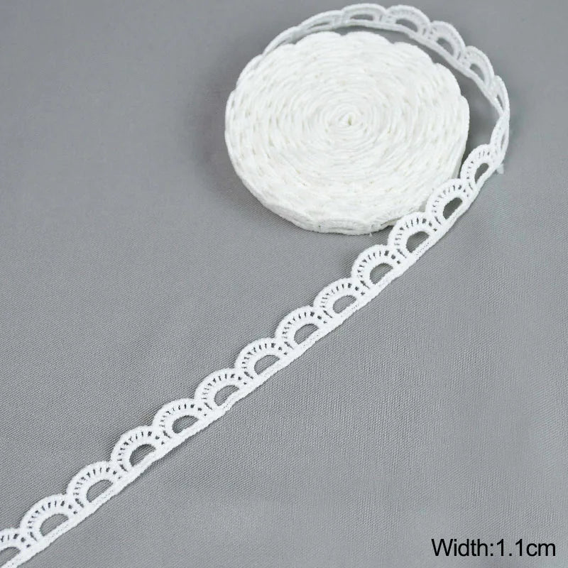White Lace Trim Milk Silk Water Soluble Embroidery Ribbon Sewing Trim for Clothing DIY Crafts 1–4cm 5 Yards