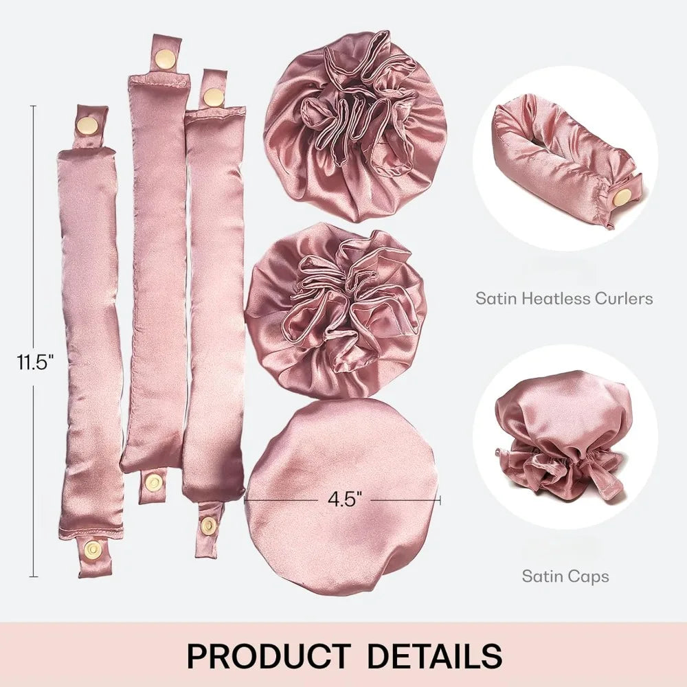 Revolutionaire Hittevrije Krulstaaf: Luxueuze Zijde Krullen zonder Hitte - Zachte Haarrollers en Comfortabele Slaapband voor Makkelijke Haarstyling!