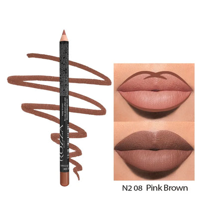 Vibrante 14-kleurige Nude Matte Lippenstift Pencil - Langdurig, Waterproof en Hoog Gepigmenteerde Lippenlijner voor Prachtige Lippenmake-up!