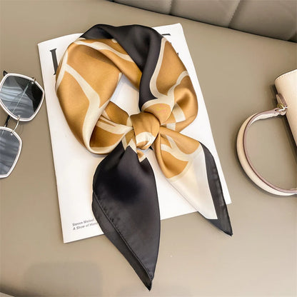 Chic Satijnen Zijden Geruite Sjaal voor Vrouwen - Elegante Hals- en Haarband, Perfect voor Werk en Mode in 2021 - Stijlvolle Hijab en Foulard Accessoire