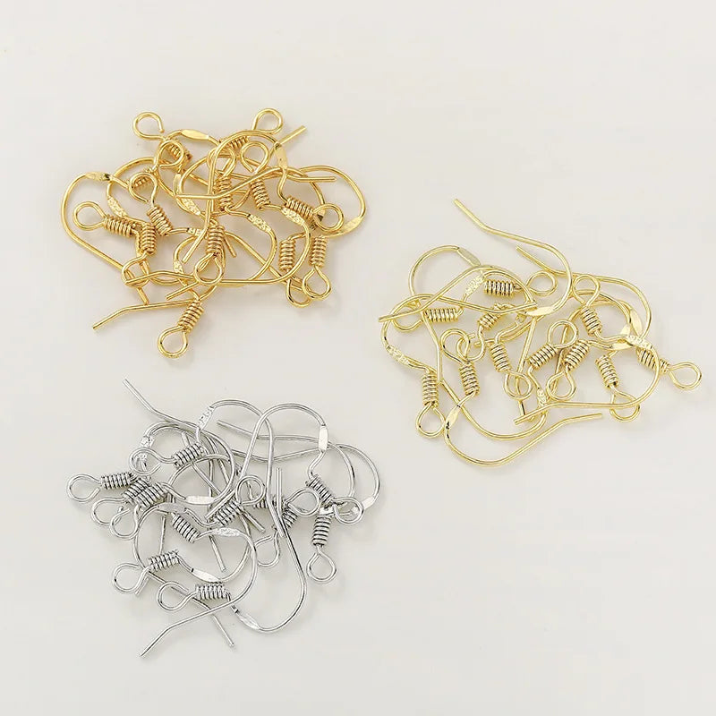 925 Sterling Silber Ohrhaken 100 Stück Ohrring Haken für DIY Schmuckherstellung Bastelbedarf
