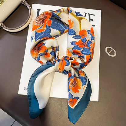 2024 Elegante Zijden Kattenprint Sjaal - Stijlvolle Hoofddoek & Sjaaltje voor Vrouwen - Luxueuze Satijnen Vierkante Sjaal & Multifuntionele Hijab Bandana