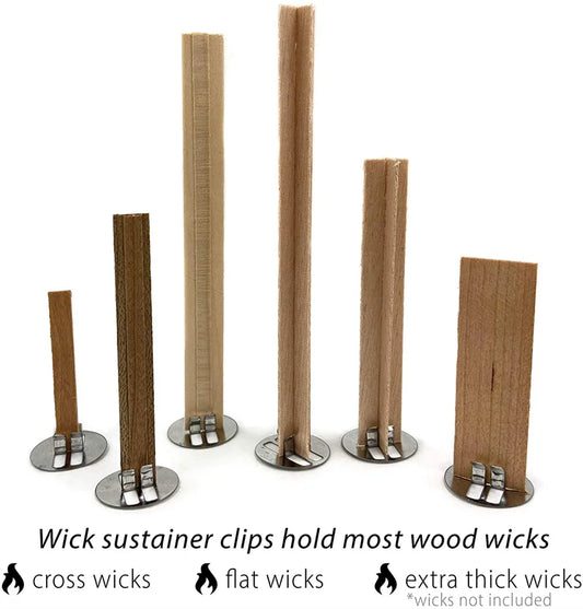 100pcs Wood Candle Wick Base Clips Metal Wick Tabs for Candle Making Supplies Soy Wax DIY Craft