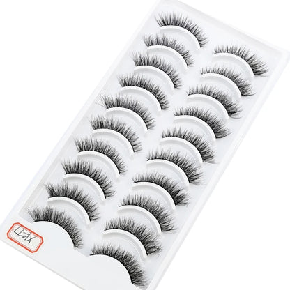 Verhoog je uitstraling met 10 paar luxe natuurlijke lange 3D nerts valse wimpers - Perfect voor make-up liefhebbers!