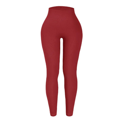 Verhoog je training met hoge taille naadloze gebreide yoga leggings voor vrouwen - stijlvol, slankmakend en perfect voor hardlopen en fitness!
