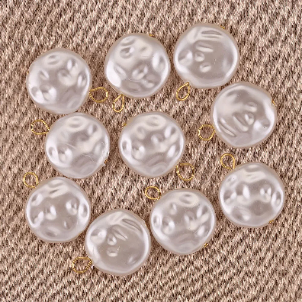 Imitation Pearl Charms for Jewelry Making Heart Round Pendants DIY Earrings Necklaces Craft Supplies