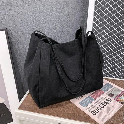 Stijlvolle en Ruime Eco-vriendelijke Canvas Draagtas - Perfect voor de Dagelijkse Avonturen van Vrouwen en Boodschappen!